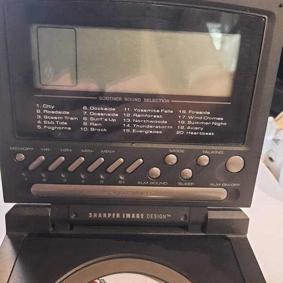 Sharper Image Design SI687 Travel CD AM FM Radio Alarm Clock & Sound Soother - Picture 2 of 16